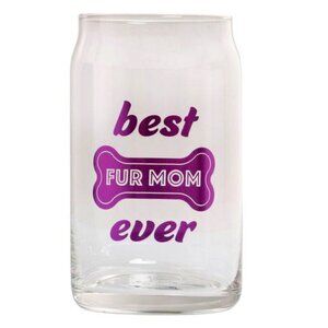 NWT ~ Pearhead "Best Fur Mom Ever" Transparent Beer Glass, 16 oz.